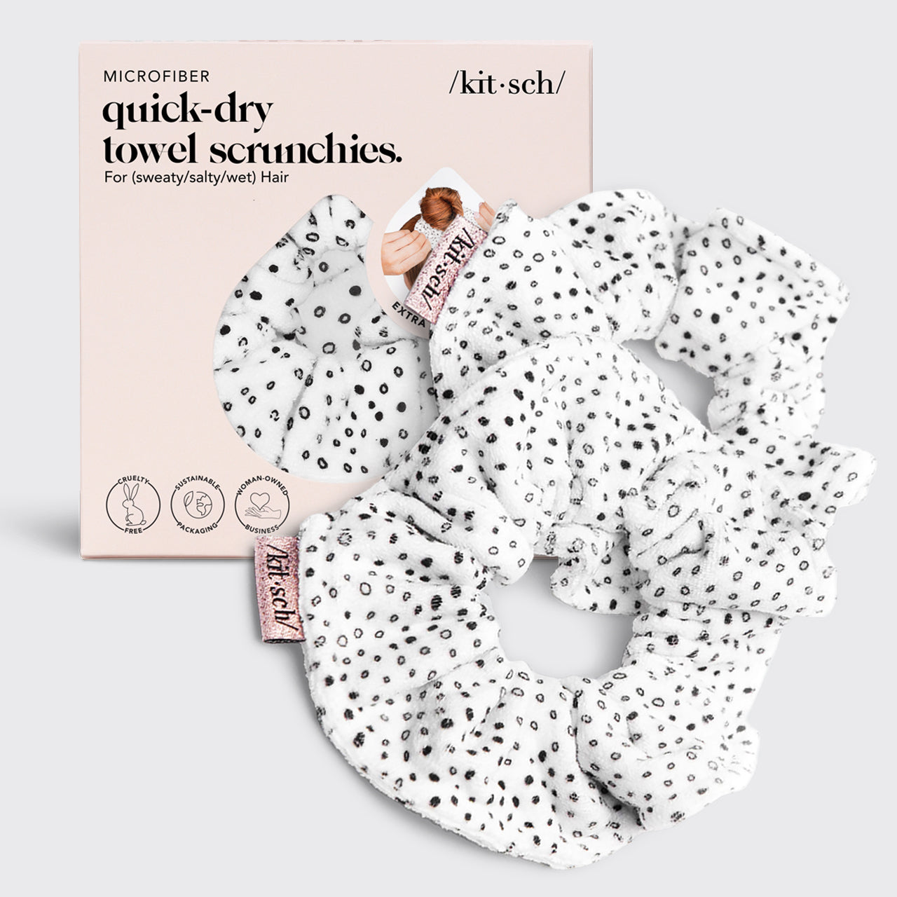 Mikrofaser-Schnelltrocken-Handtuch Scrunchies 2er-Set - Micro Dot