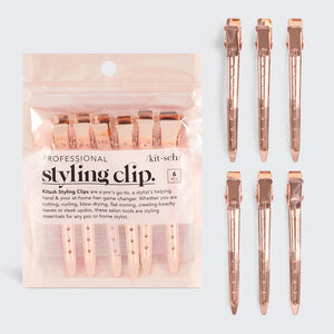 Styling Hair Clips 6pc Set - Rose Gold