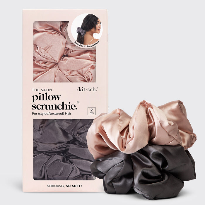 Chouchous Oreiller de Sommeil en Satin - Blush/Gris