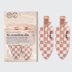 Clips en plastique recyclé XL Creaseless 2pc Set - Terracotta Checker