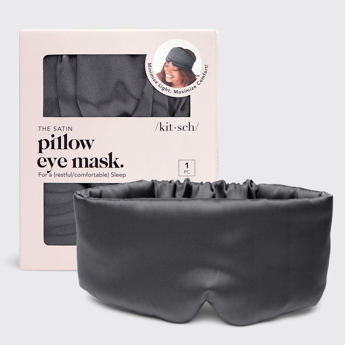 Charcoal Satin Pillow Eye Mask