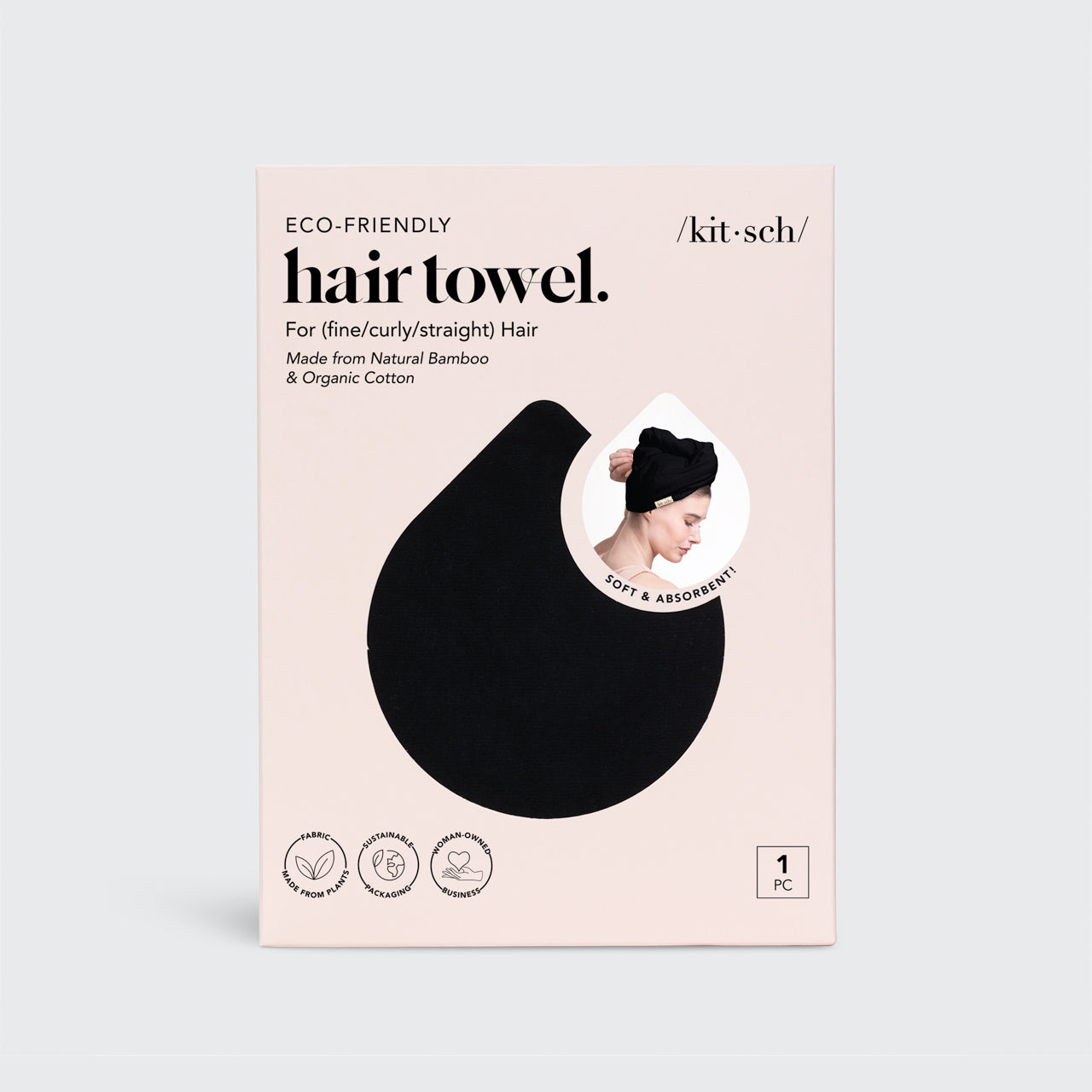 Black Hair Towel