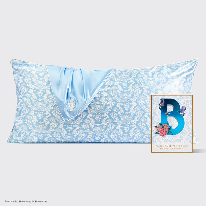 Fronha de cetim Bridgerton x Kitsch King - Toile De Blue