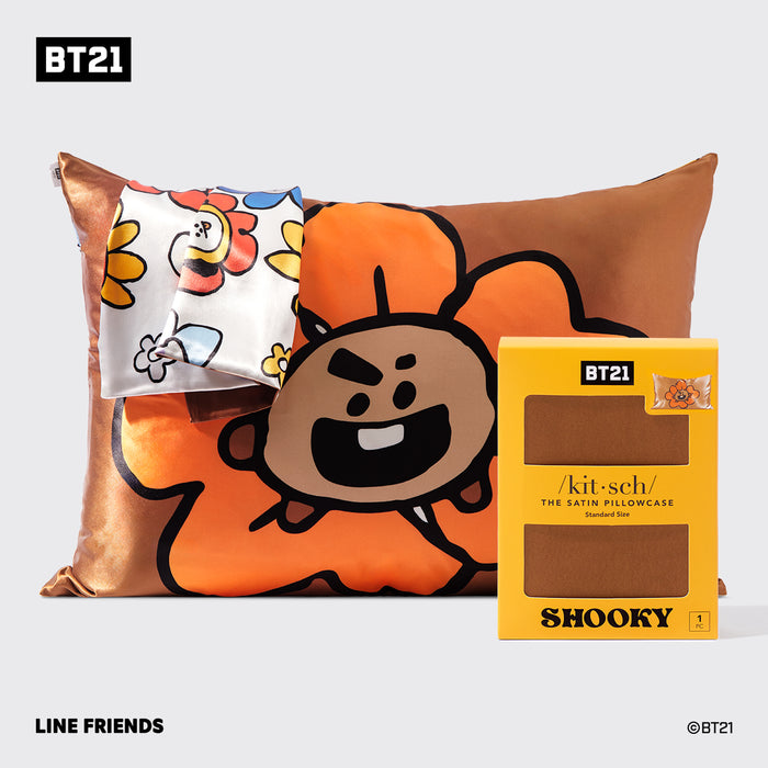 BT21 x Kitsch Funda de almohada de satén - SHOOKY