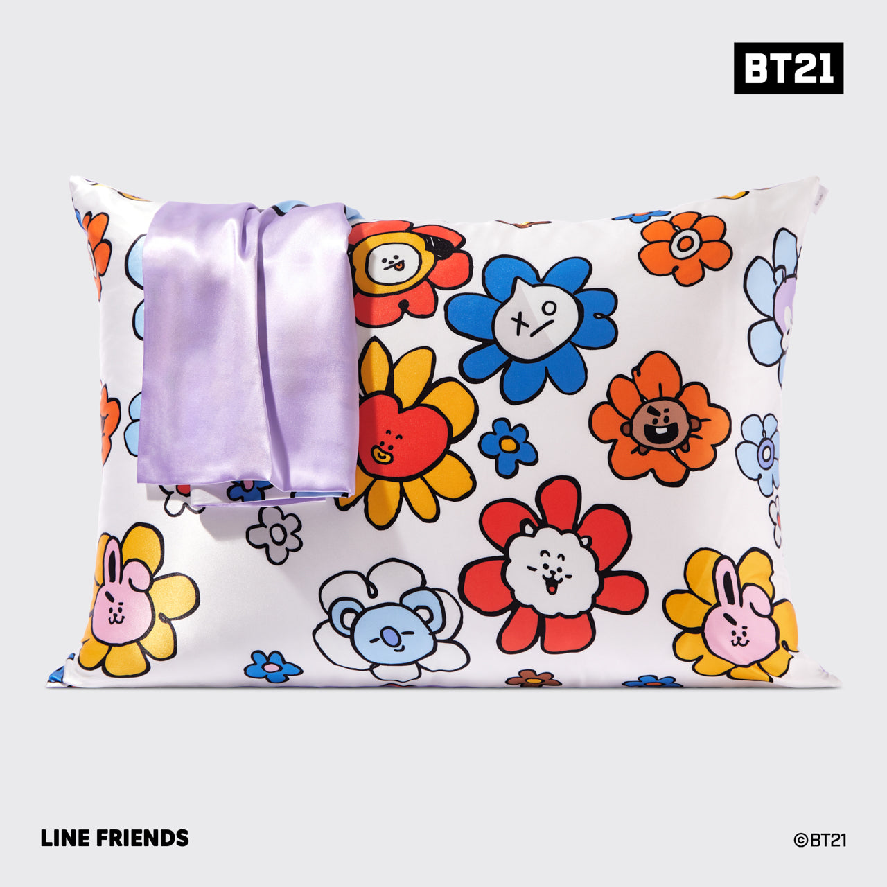 Fronha de cetim BT21 encontra Kitsch - MANG