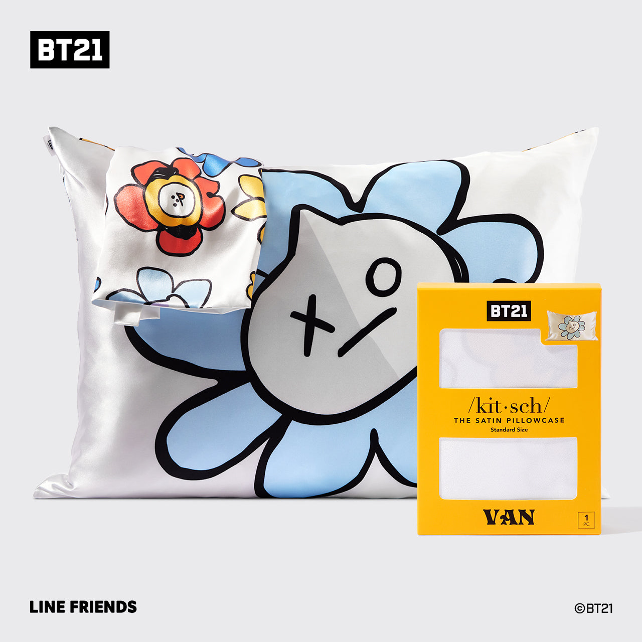 Fronha de cetim BT21 encontra Kitsch - VAN