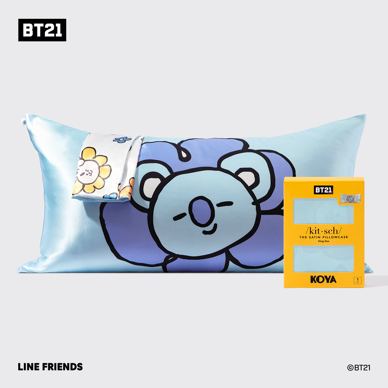 BT21 x Kitsch Σατέν μαξιλαροθήκη King - Koya