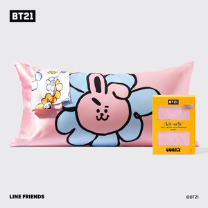 BT21 x Kitsch Σατέν μαξιλαροθήκη King - Cooky