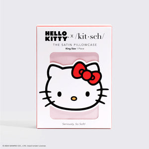 Hello Kitty x Kitsch Μαξιλαροθήκη King - Στερεό ροζ πρόσωπο γατούλας