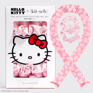 Hello Kitty x Kitsch XL Krulset zonder warmte - Roze Hello Kitty Gezichten