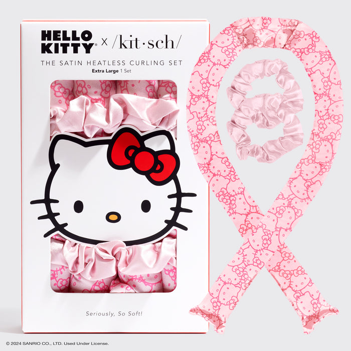 Conjunto de cachos sem calor Hello Kitty x Kitsch XL - Pink Hello Kitty Faces