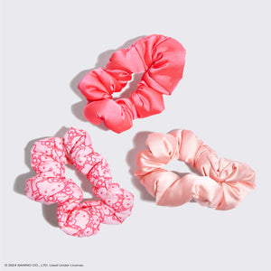 Hello Kitty x Kitsch Recycled Stoff Puffy Scrunchies 3pc Set