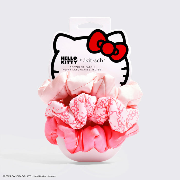 Conjunto de 3 unidades de elásticos em tecido reciclado Hello Kitty x Kitsch