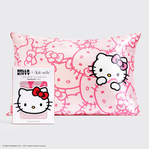 Kitsch x Hello Kitty Satin Pillowcase - Pink Hello Kitty Faces