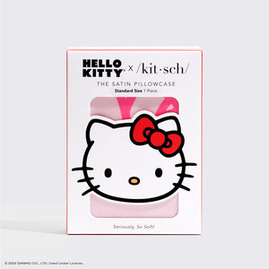 Hello Kitty x Kitsch Satijnen Kussensloop - Roze Hello Kitty Gezichten