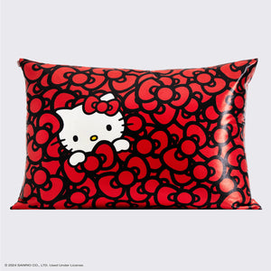 Hello Kitty x Kitsch Funda de almohada de satén - Hello Kitty se baña en un mar de lazos