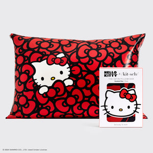 Hello Kitty x Kitsch Μαξιλαροθήκη Standard - Η γατούλα κολυμπάει σε μια θάλασσα από φιόγκους