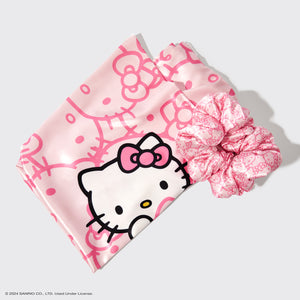 Hello Kitty x Kitsch Satin Fronha e Travesseiro Scrunchie Conjunto de 2 unidades