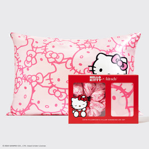 Hello Kitty x Kitsch: federa in raso e fazzoletto da cuscino 2 pz.