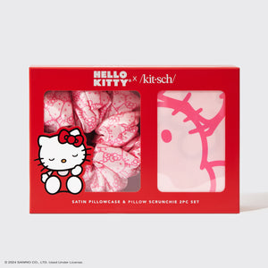 طقم من قطعتين من غطاء الوسادة وربطة الشعر الساتان Hello Kitty x Kitsch