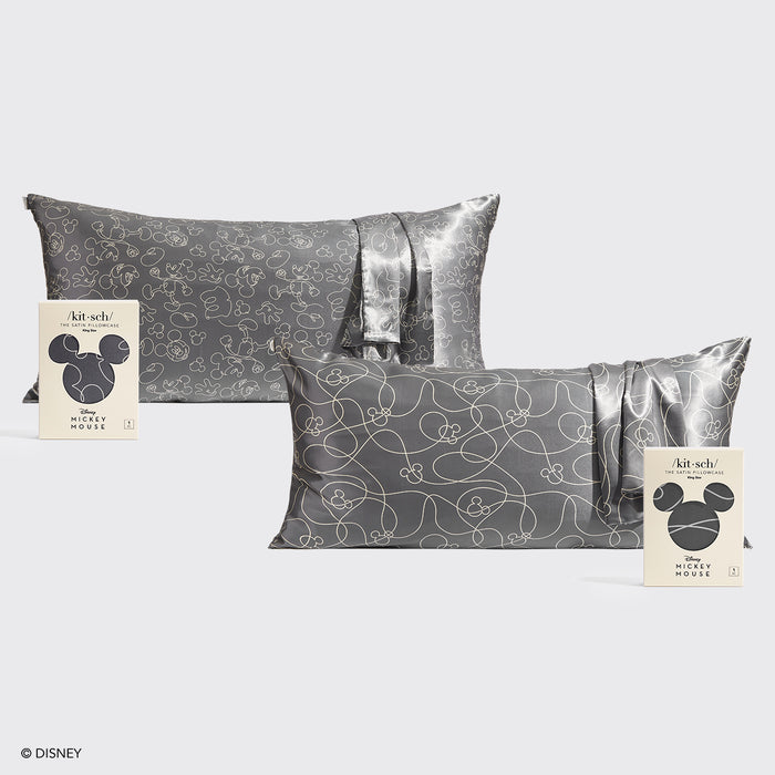 Kitsch & Mickey and Minnie King Pillowcase Bundle - Charcoal