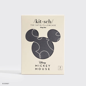 Kitsch & Mickey und Minnie Satin Kopfkissenbezug King Mickey Magic - Holzkohle