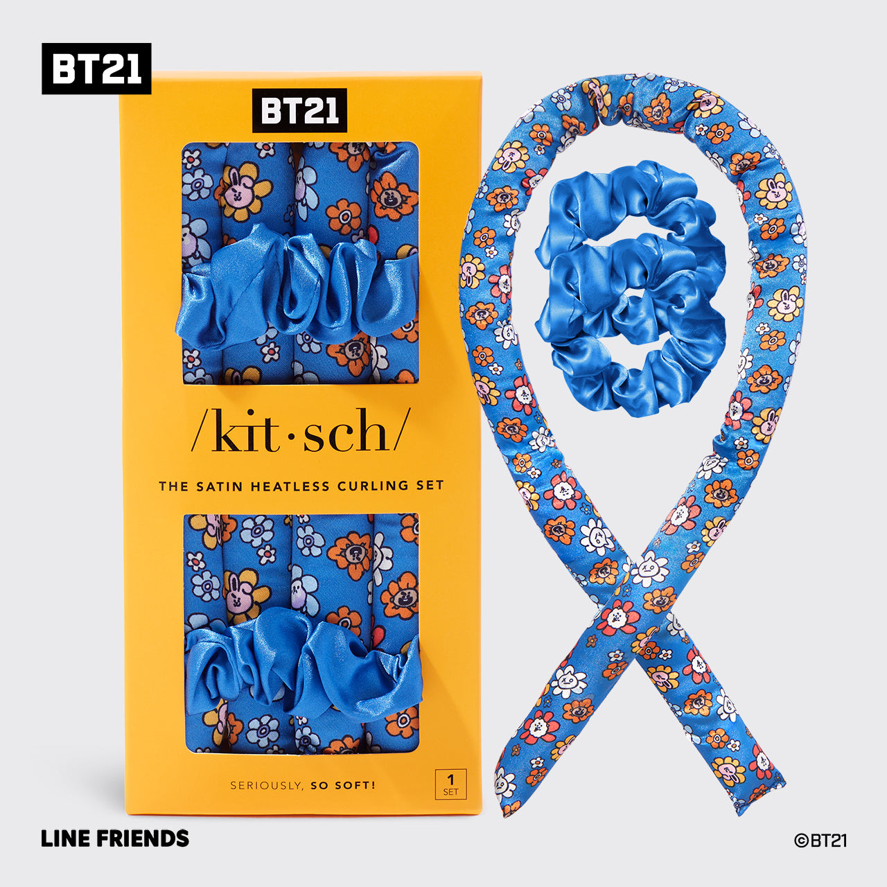 BT21 meets Kitsch Heatless Curling Set - UNIVERSTAR