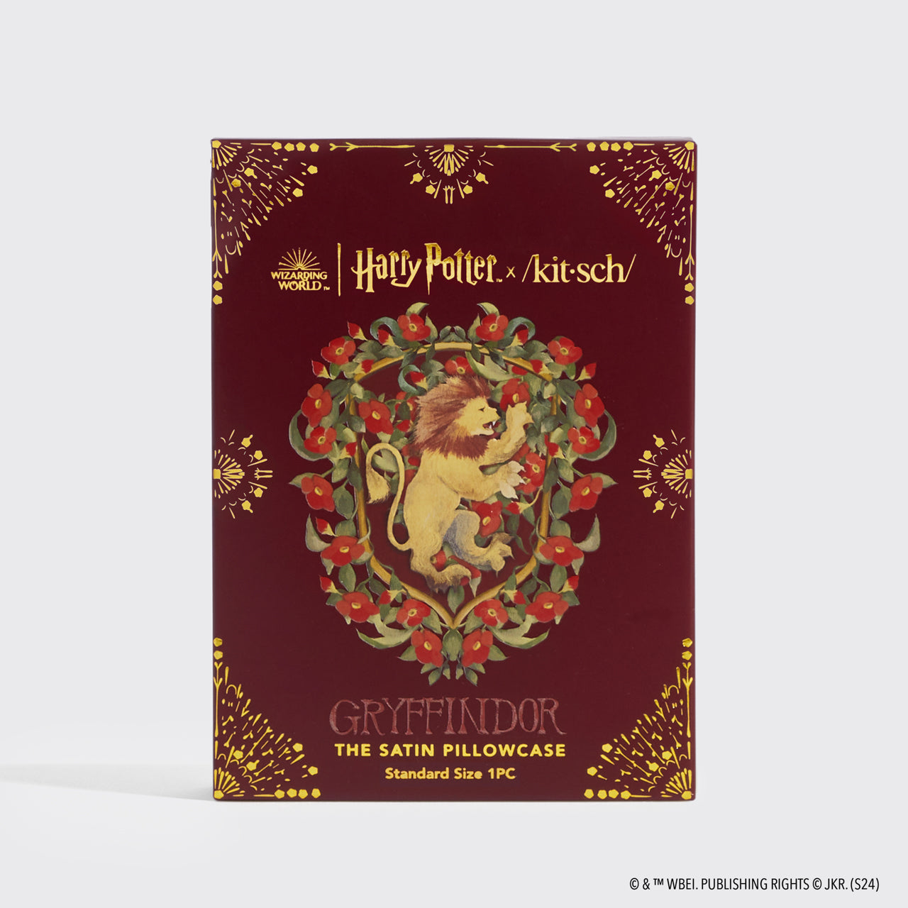 Fronha de Almofada Harry Potter x Kitsch Satin Standard - Gryffindor