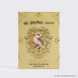 Harry Potter x Kitsch Satin-Kissenbezug Standard - Hufflepuff