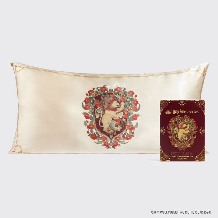 Harry Potter x Kitsch Funda de Almohada de Satén Rey - Gryffindor