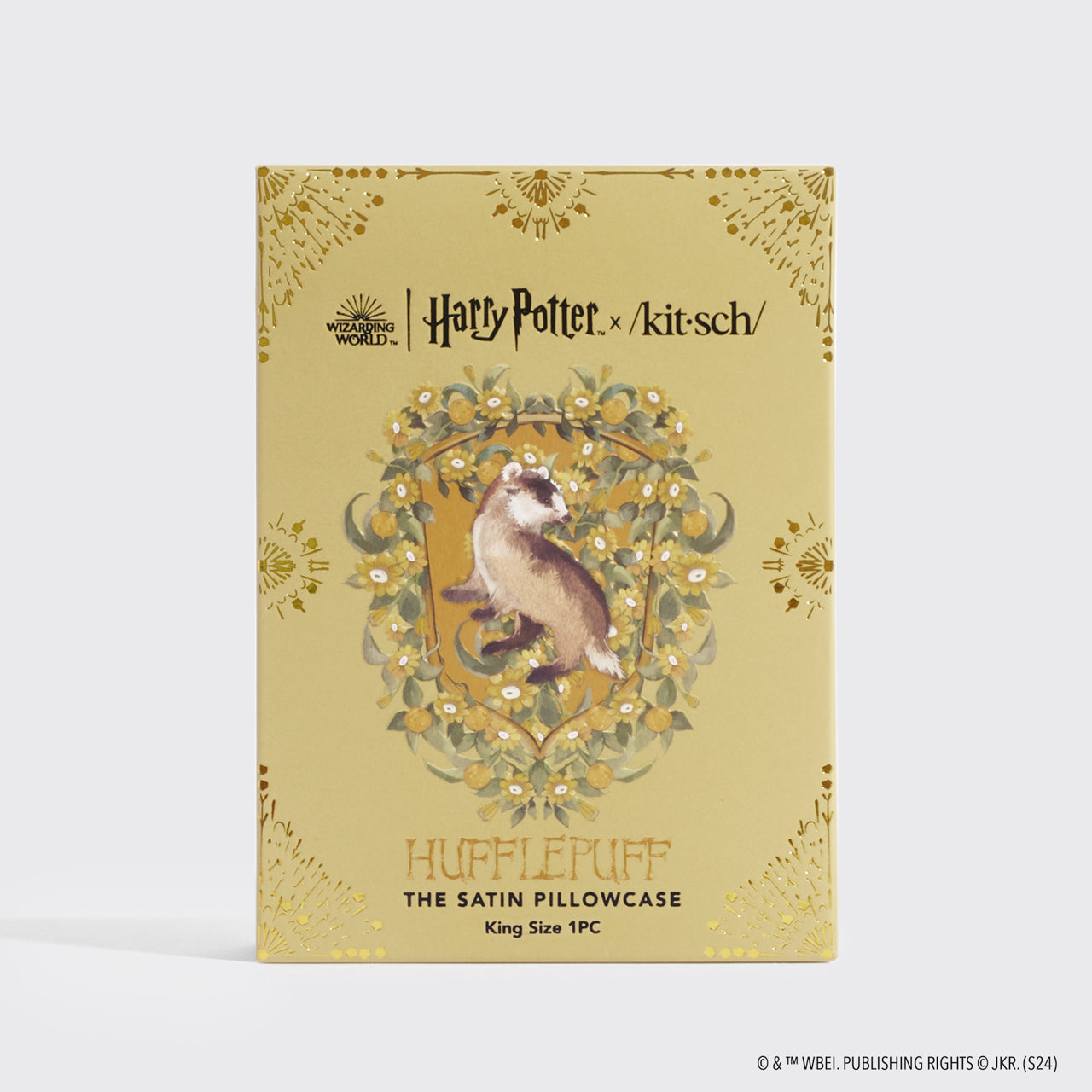 Fronha de Almofada Harry Potter x Kitsch Satin King - Hufflepuff