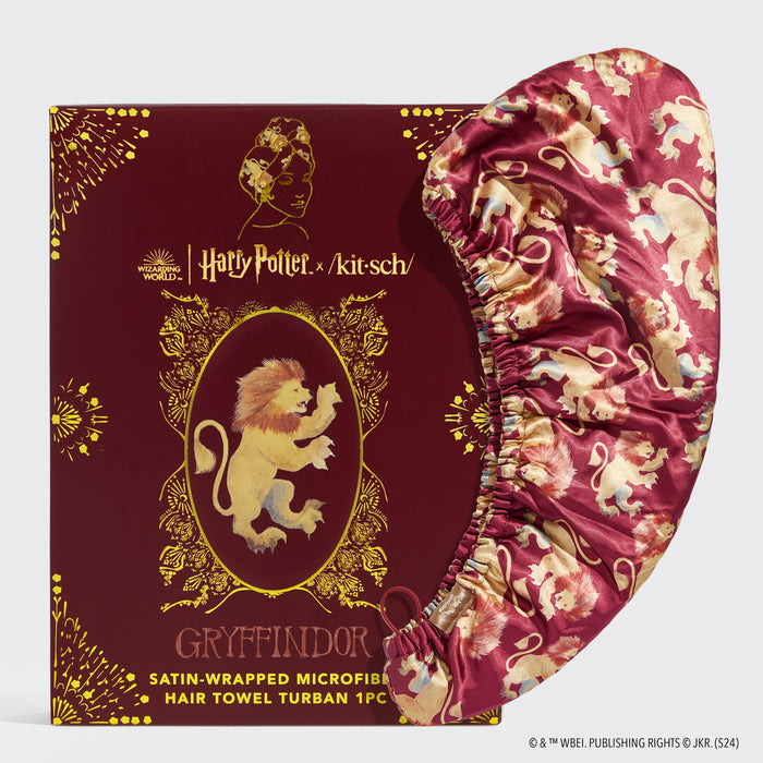 Kitsch x Harry Potter Satin Wrapped Hair Towel - Gryffindor