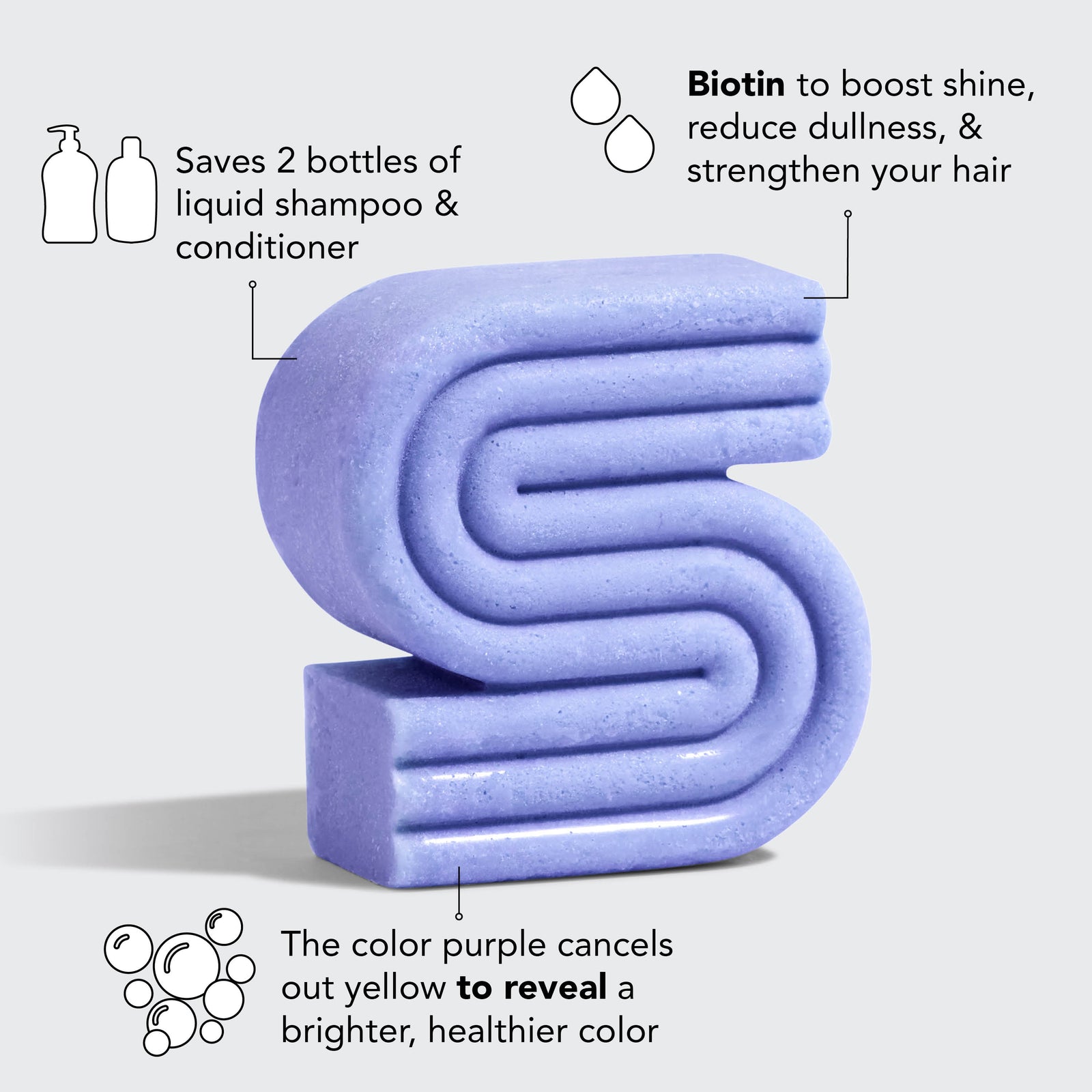 Purple Toning Shampoo Bar voor gekleurd en grijs haar