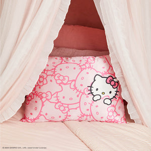 Hello Kitty x Kitsch Satin Kopfkissenbezug - Rosa Hello Kitty Gesichter