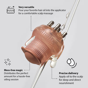 Aplicador de óleo para couro cabeludo