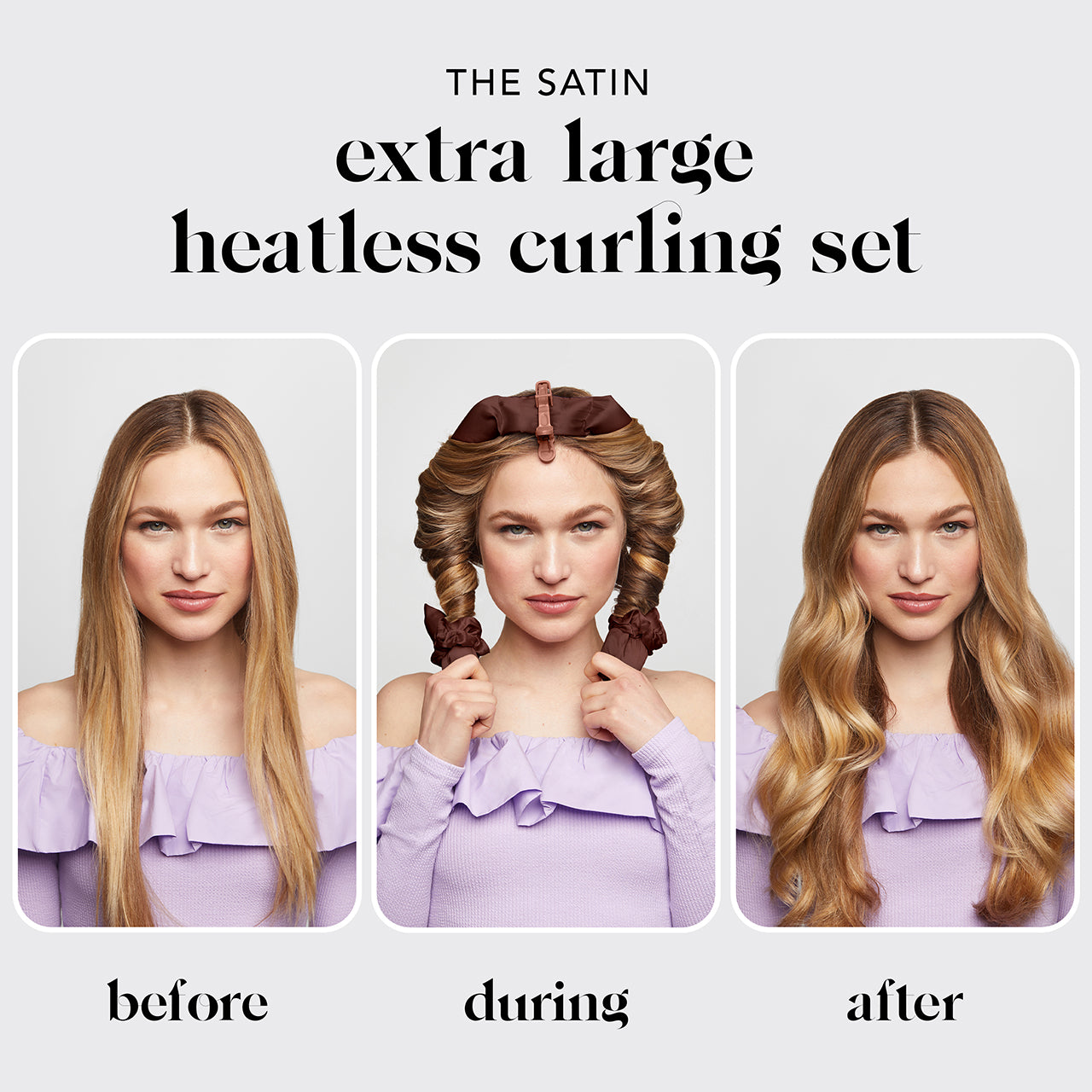 Chocolate XL Satin Heatless Curling Set